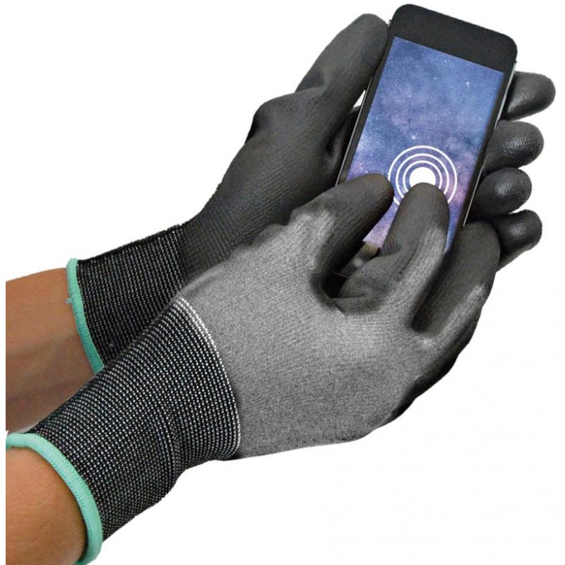 HYGOSTAR gant anti-coupure CUT SAFE TOUCH, écran tactile, gris/noir, XL