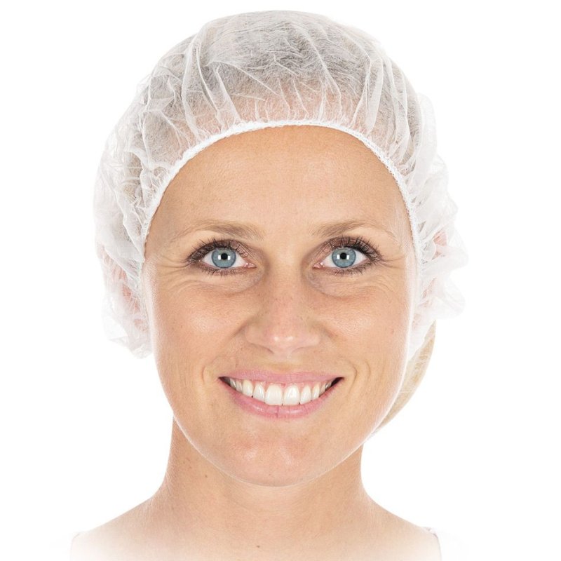 HYGOSTAR disposable hair covers, white, 100 pieces