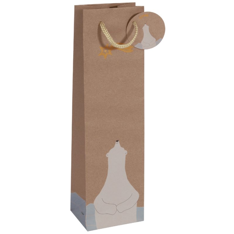 sigel sac en carton pour bouteilles Sapin de Noël, carton kraft brun, 10×8×35 cm