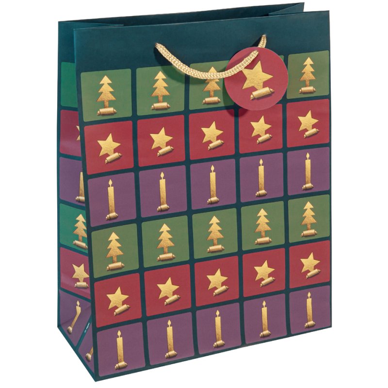Sigel sac à bricoler grand style découpé, 260×120×330 mm, sternen baum kerze