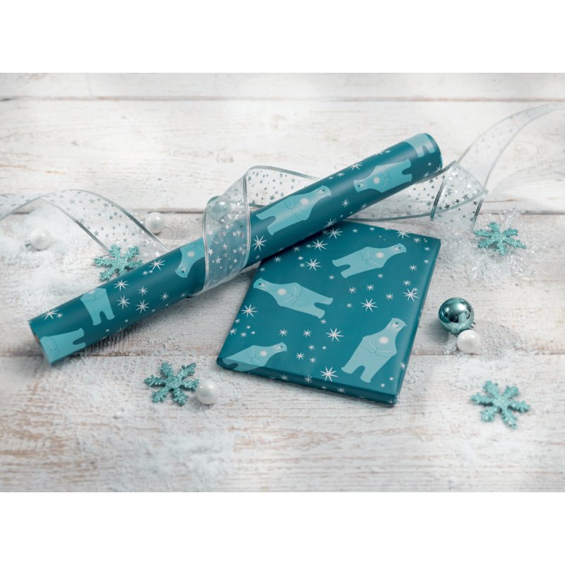 Sigel papier cadeau Cut-out style, 500 mm × 5 m, fond doré, 80 g/m²