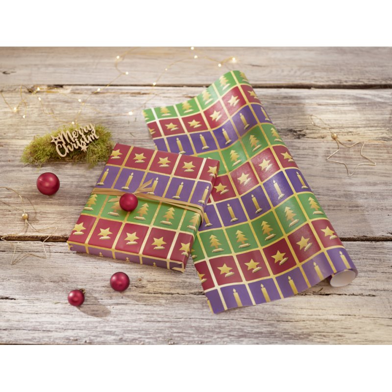 Sigel papier cadeau Cut-out style, 500 mm × 5 m, fond doré, 80 g/m²