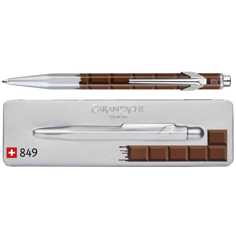 CARAN D'ACHE drukbalpen 849, chocolade kleur, navulbaar