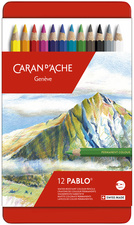 CARAN D'ACHE kleurpotloden PABLO, metalen etui, 12 stuks