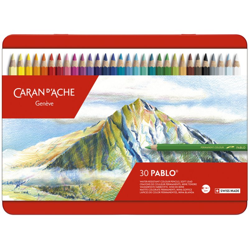 CARAN D'ACHE crayons de couleur PABLO, étui métallique, 120 pièces
