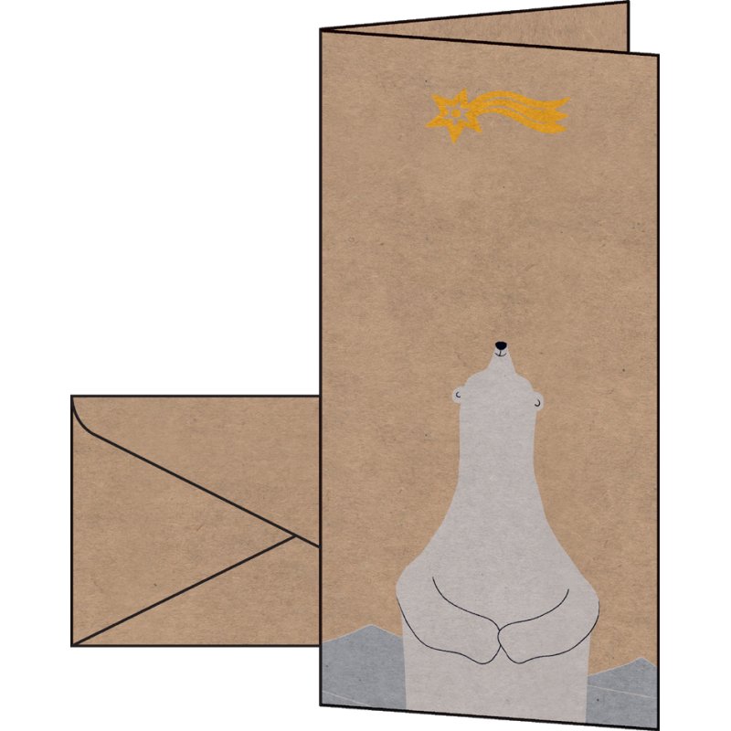 sigel carte de Noël Ours polaire avec étoile tombante, A6, 10 pièces + enveloppes