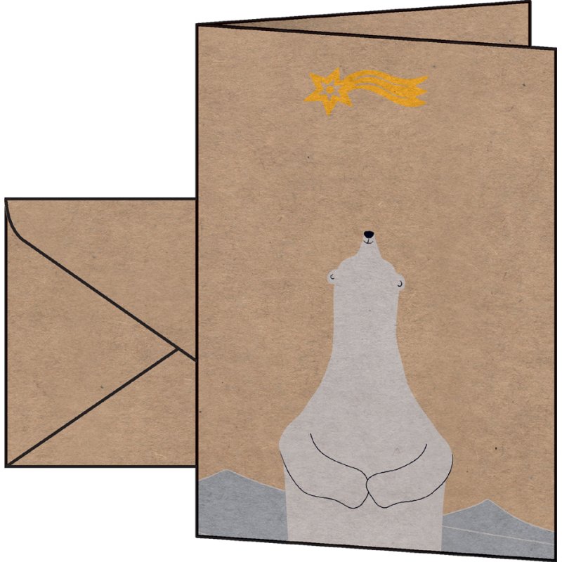 sigel carte de Noël Ours polaire avec étoile tombante, A6, 10 pièces + enveloppes