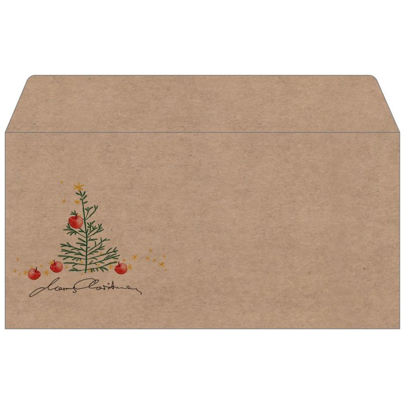 sigel Enveloppe de Noël Ours polaire avec étoile tombante, DIN long, sans fenêtre, 25 pièces