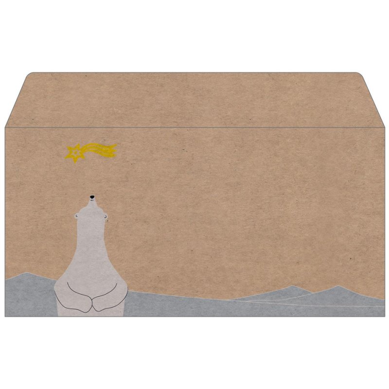 sigel Enveloppe de Noël Ours polaire avec étoile tombante, DIN long, sans fenêtre, 25 pièces