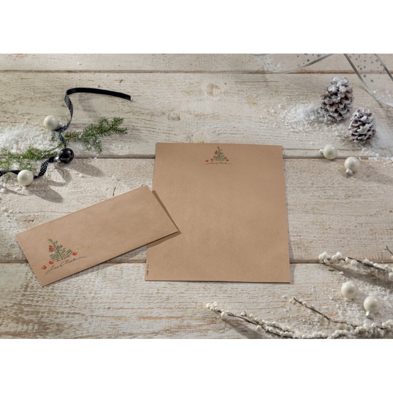 sigel Enveloppe de Noël Ours polaire avec étoile tombante, DIN long, sans fenêtre, 25 pièces