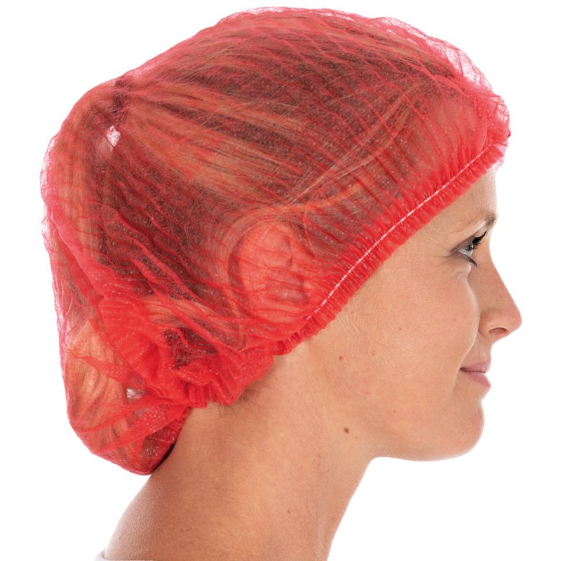 HYGONORM Filets à cheveux PP Light, rouge, diamètre 500 mm, 100 pièces
