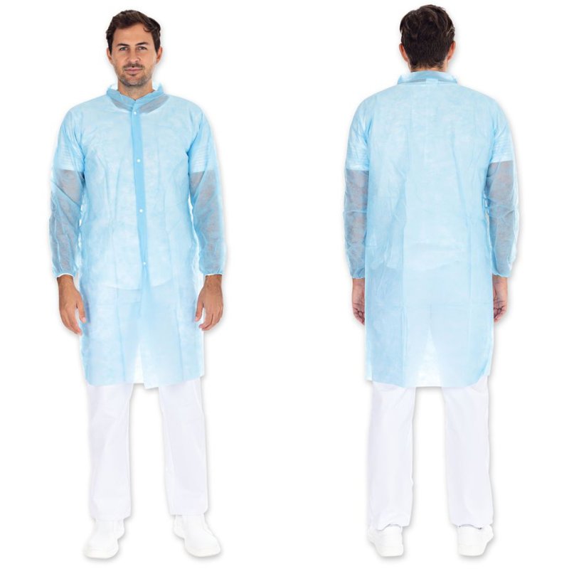 HYGONORM Bezoekersjas Light met drukknopen, blauw, XXL