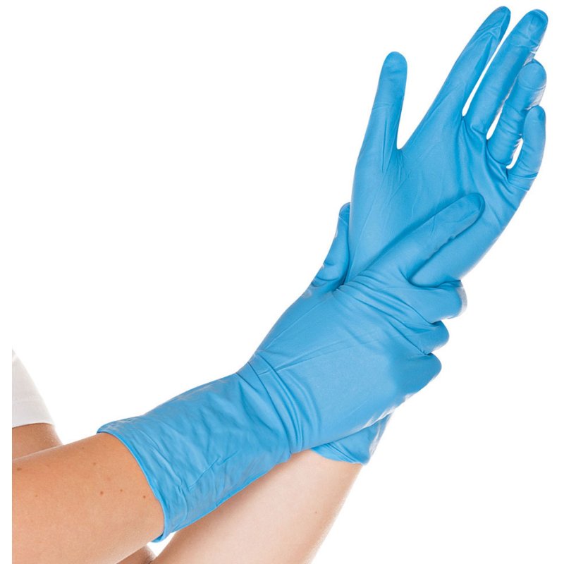 HYGOSTAR gants de protection chimique SUPER HIGH RISK, bleu, taille M, 50 pièces
