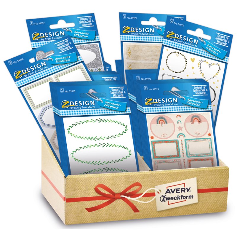 AVERY Zweckform ZDesign HOME étiquettes d'inscription, assortiment 6 couleurs, 60 paquets