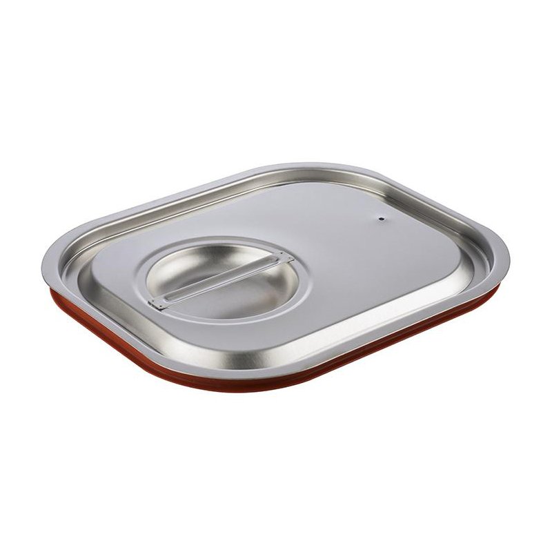 APS GN 1/3 couvercle de transport, acier inoxydable, joint silicone rouge, 325×176×30 mm