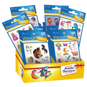 AVERY Zweckform stickers kinderassortiment meisjes, 6 ontwerpen, 60 kleinpakken
