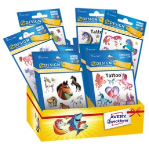 AVERY Zweckform eenhoorn/paard stickers, 6 motieven, 60 pakjes