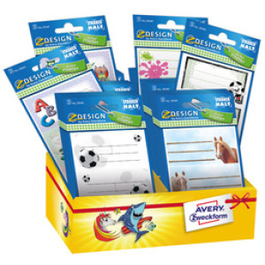 AVERY Zweckform etiketten School Kindersortiment, 6 kleuren/motieven, 60 kleinpakken