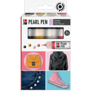 Marabu Pearl Pen parelverf, 4-delige set, diverse kleuren