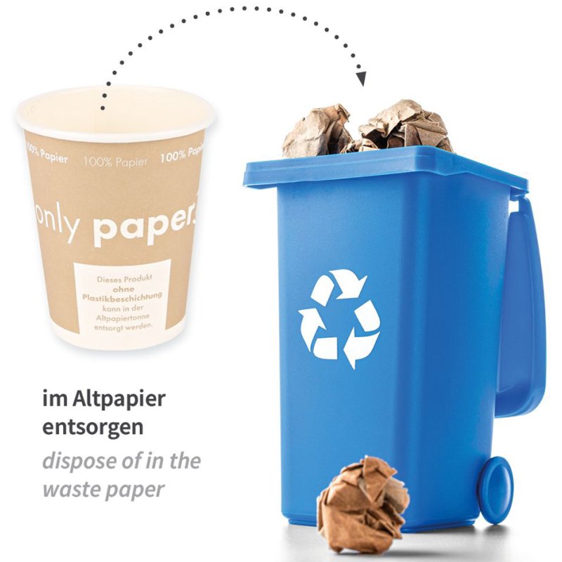 NATURE Star gobelets à café Only Paper, marron, 250 ml, 50 pièces