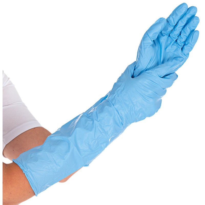 HYGOSTAR gants en nitrile extra safe superlong, XL, bleu, 50 pièces