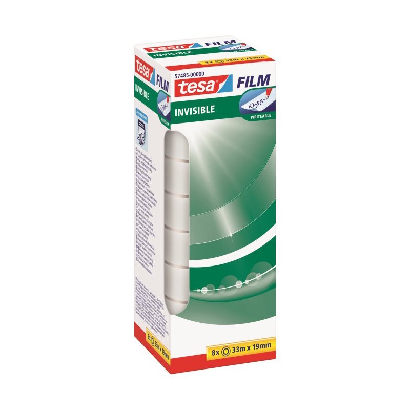 tesa ruban adhésif transparent mat, 19 mm × 10 m, 8 pièces