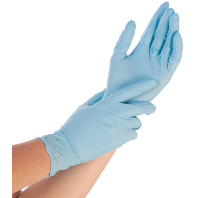 HYGOSTAR nitril handschoenen CONTROL, blauw, gepoederd, maat L, 100 stuks