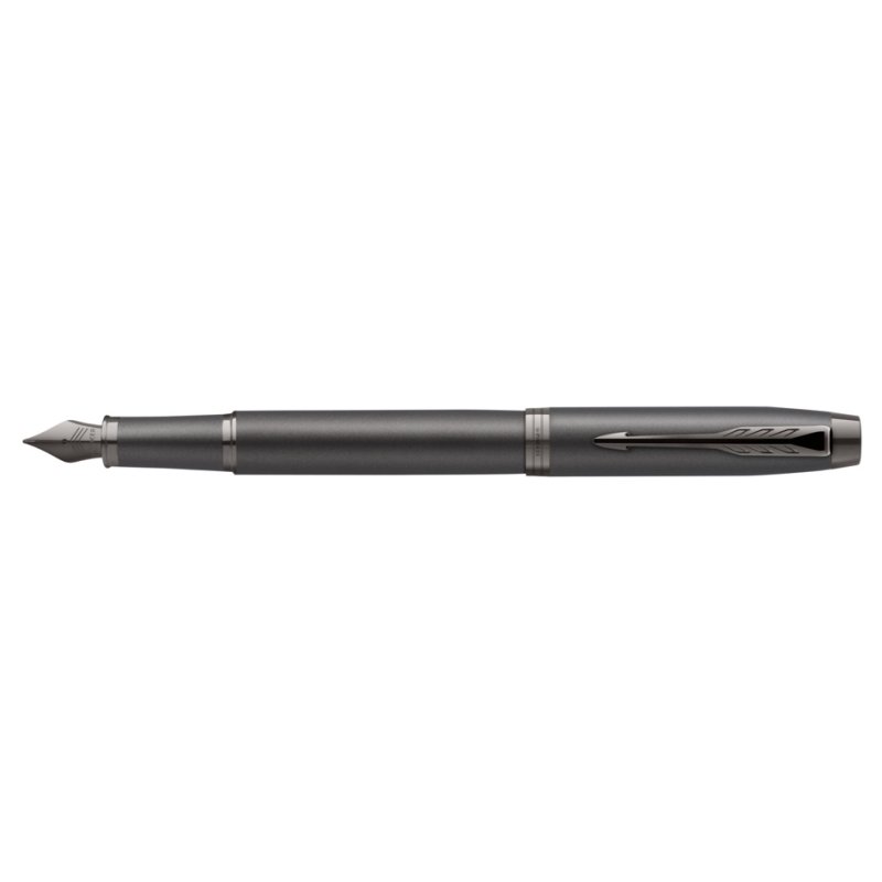 PARKER stylo plume IM Monochrome, titane, pointe M, bleu