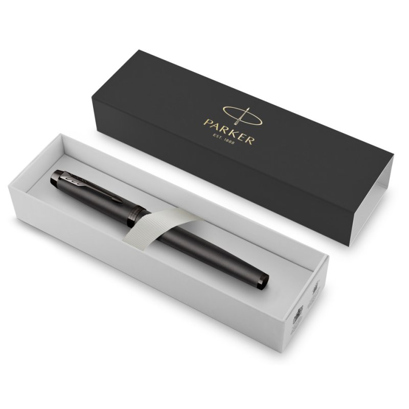 PARKER stylo plume IM Monochrome, titane, pointe M, bleu