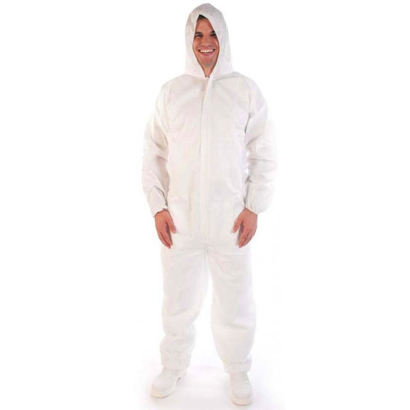 HYGOSTAR Combinaison PP avec capuche, blanc, XXL