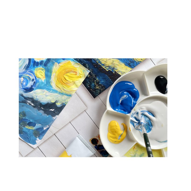 KREUL ensemble créatif Meestervervalsingsset Ciel étoilé, 6 × 20 ml peinture, DIN A5, avec audio