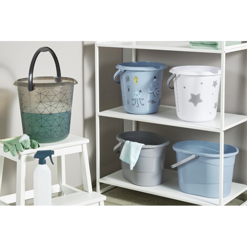 keeeper seau Deco-Putzeim, bleu nordique, rond, 10 litres