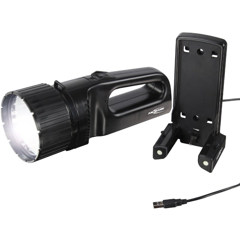 ANSMANN Lampe de poche LED Future HS100FR, noir, technologie CREE, 4400 mAh, focalisable