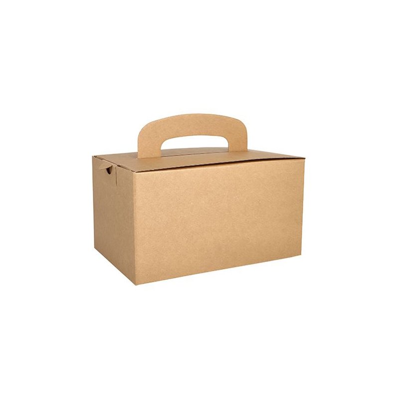 PAPSTAR boîte à lunch avec poignée, marron, carton, 20 pièces