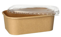 PAPSTAR deksels voor verpakkingsbekers pure, bruin karton, 173×123×20 mm, 25 stuks