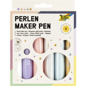 folia kralenverf pennen, gekleurd assortiment, 6 stuks, 30 ml