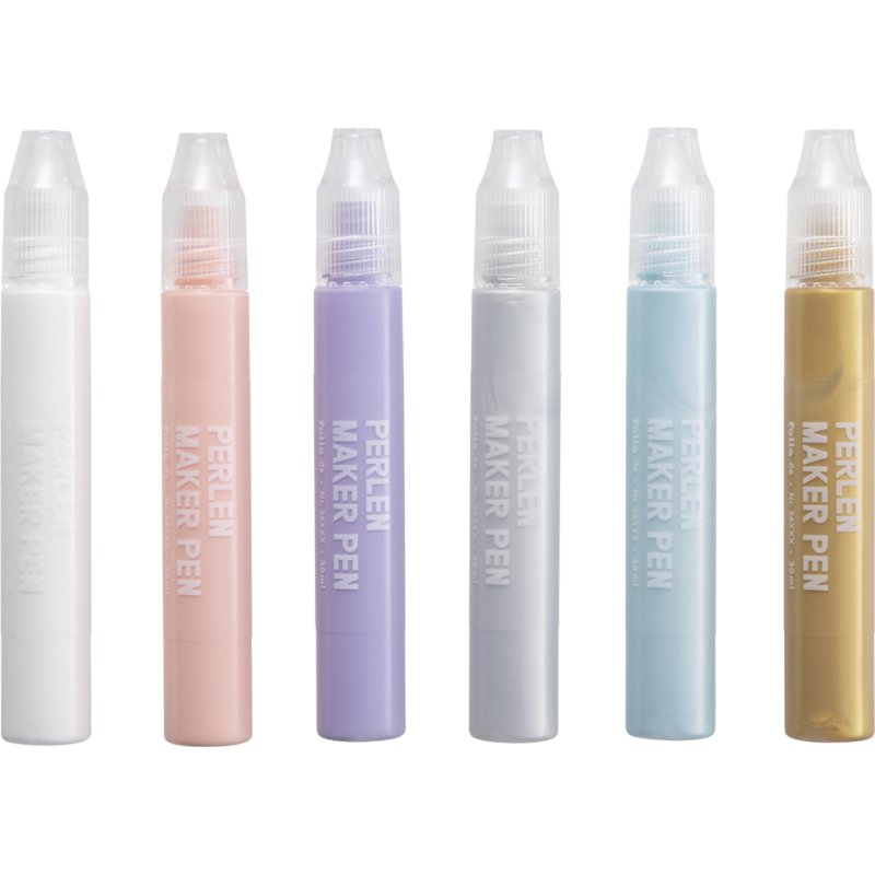 folia kralenverf pennen, gekleurd assortiment, 6 stuks, 30 ml