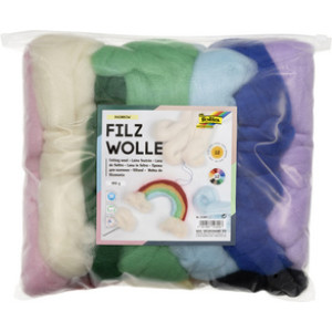folia viltgaren RAINBOW, 350g, kleurrijk gesorteerd, 12 kleuren