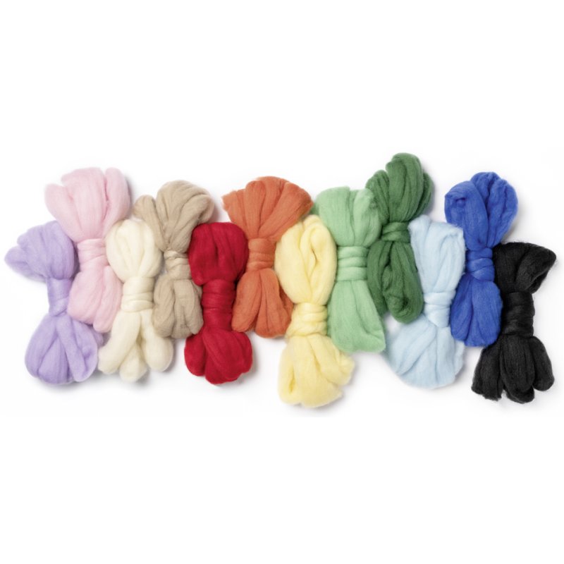 folia viltgaren RAINBOW, 350g, kleurrijk gesorteerd, 12 kleuren