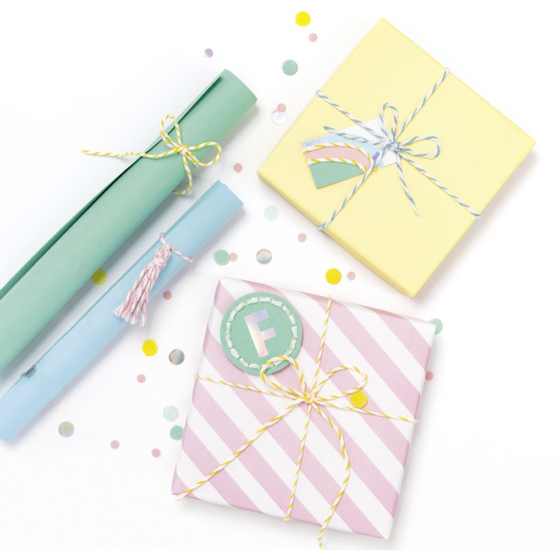 folia pasteldecoratie-koord, 2-kleurig, 5 kleuren, 20 m