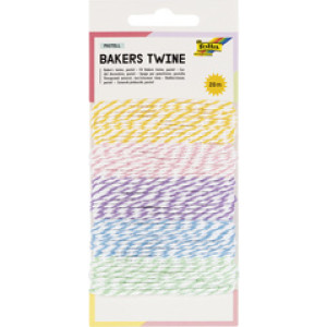 folia pasteldecoratie-koord, 2-kleurig, 5 kleuren, 20 m