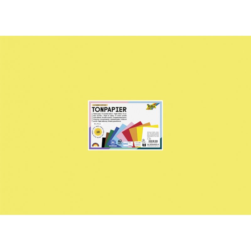 folia tekenpapier, 500×700 mm, 130 g/m², 10 kleuren gesorteerd