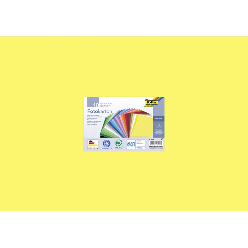 folia fotokarton 50×70 cm, 300 g/m², 10 kleuren gesorteerd, 10 vel