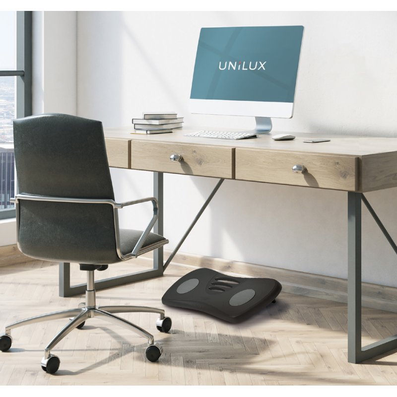 UNiLUX footrest CHRYSALIS, anthracite/grey, 3 adjustable positions, 430×310 mm