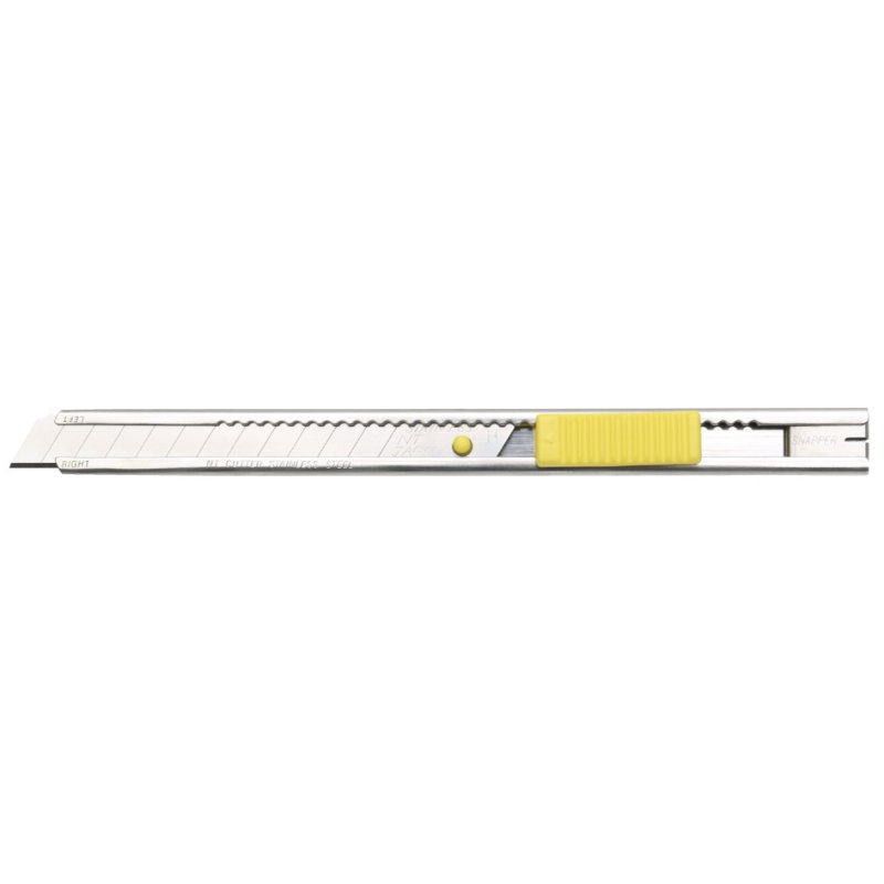 NT Cutter STL-ONE couteau à lames cassables, aluminium, 9 mm, argent/jaune
