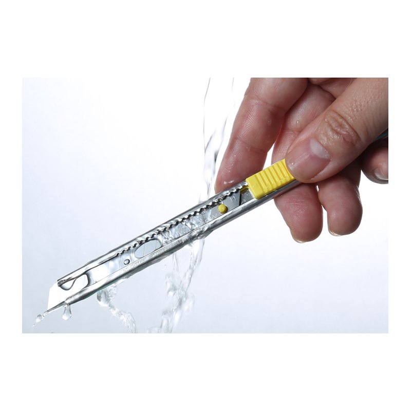 NT Cutter STL-ONE couteau à lames cassables, aluminium, 9 mm, argent/jaune