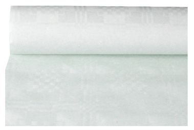 PAPSTAR damasten tafelkleed, 1,0 × 50 m, wit, 40 g/m²