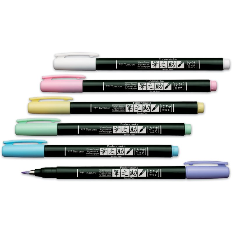 TOMBOW Fudenosuke kalligrafiestift, wit, flexibele punt
