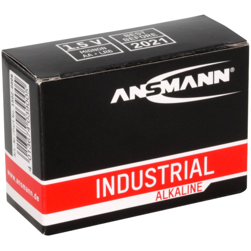 ANSMANN piles alcalines AA, industrielles, LR6 1,5 V, 10 pièces