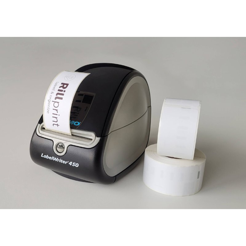 rillprint rollenetiketten, 57 × 32 mm, wit, permanent klevend